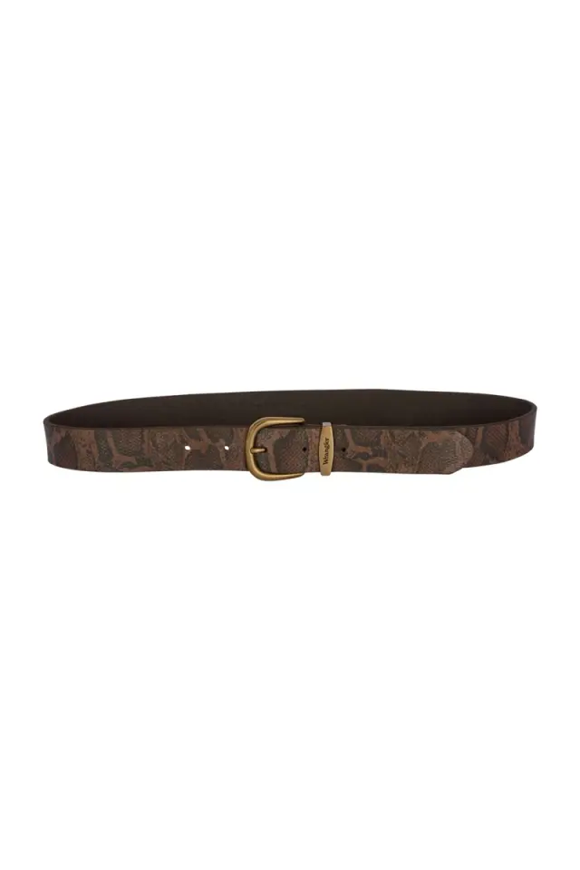 Wrangler SNAKE Δερμάτινη Ζώνη 112387413 - Dark Brown - 100
