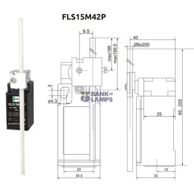 Limit switch FLS 15M42P IP-65 NO+NC
