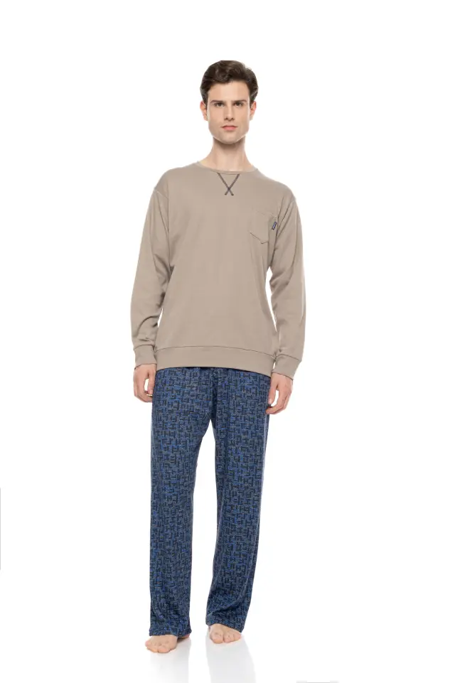 Ulisse Pyjama Modern Plaid σετ ανδρική χειμερινή πυτζάμα W-M838-1 - M