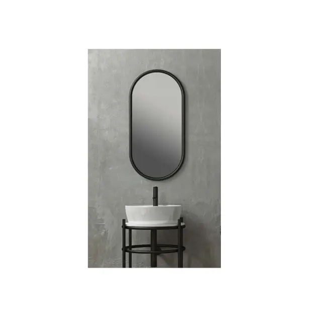 Ivy Oval Καθρέπτης Μπάνιου 50x100cm Μαύρος 2