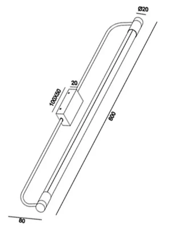 Rapallo 3552-26 απλίκα μπάνιου 60cm ip44 Χρώμιο 3