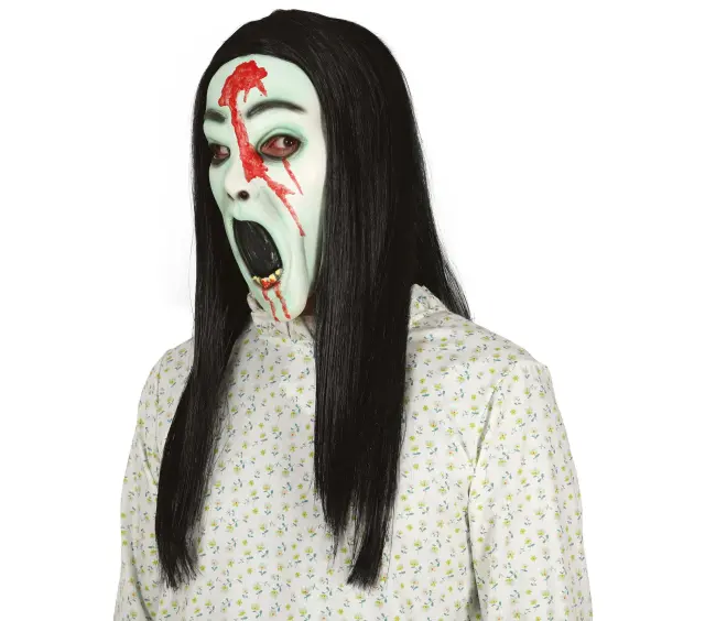 Αποκριάτικη Μάσκα Girl Ghost Latex με Μαλλιά (Fiestas Guirca) (GU-20528) 2