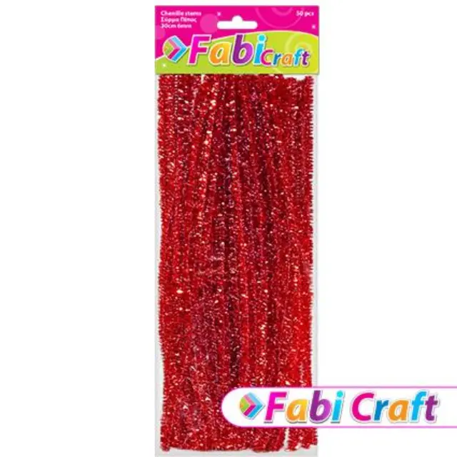 Σύρμα Πίπας Μεταλλιζέ Fabi 0.6x30cm 50τεμ Κόκκινο