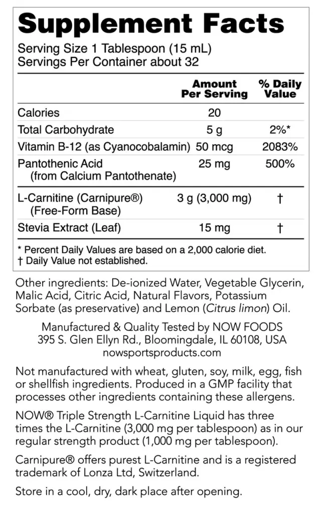 Now Foods L-Carnitine, Triple Strength Liquid 2