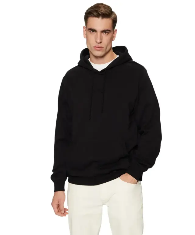 Guess - Ανδρικό Φούτερ Με Κουκούλα Smallogo M4BQ45K9YH1-JBLK Μαύρο - 2XL