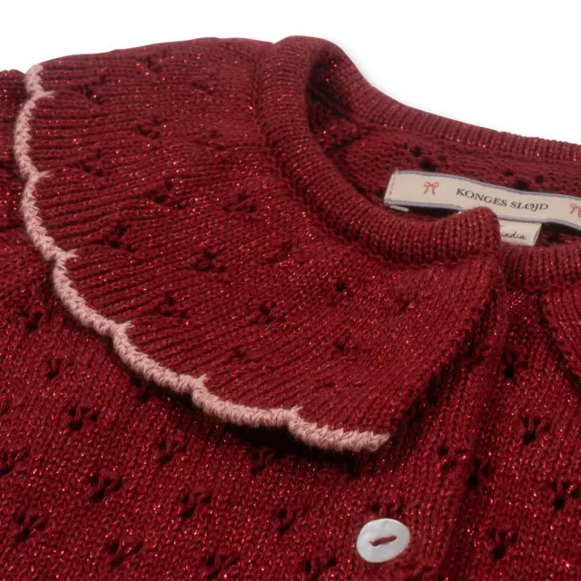 Πλεκτή ζακέτα - HOLIDAY KNIT CARDIGAN RED DAHLIA KONGES SLOJD - Κόκκινο - 2Y 3
