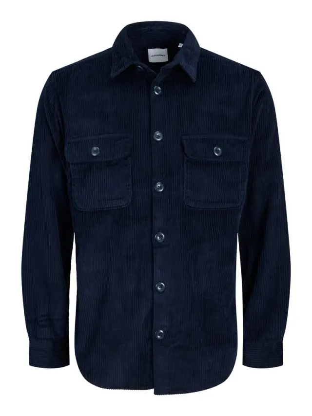 JJDARREN CORD OVERSHIRT LS navy blazer