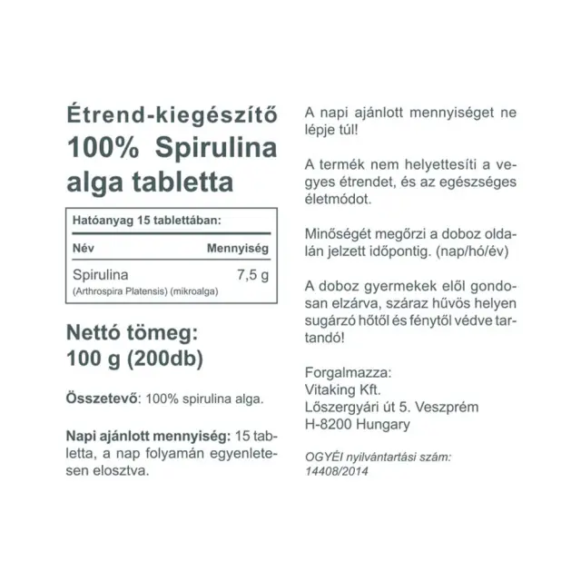Vitaking Spirulina Algae 500 mg 2