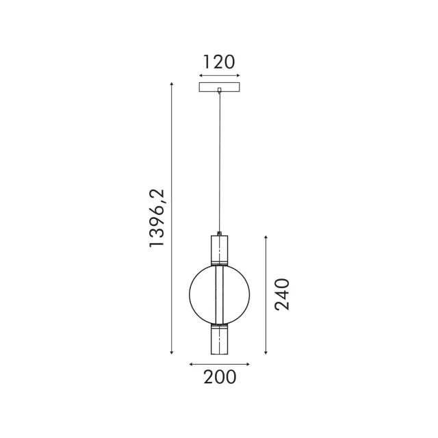 ΚΡΕΜΑΣΤΟ ΦΩΤΙΣΤΙΚΟ ACA HM25139SM ΧΡΩΜΙΟ ΔΙΑΦΑΝΕΣ LED 5W + DOWNLIGHT 5W 3000K IP20 D20XH120CM / HM25139SM 2