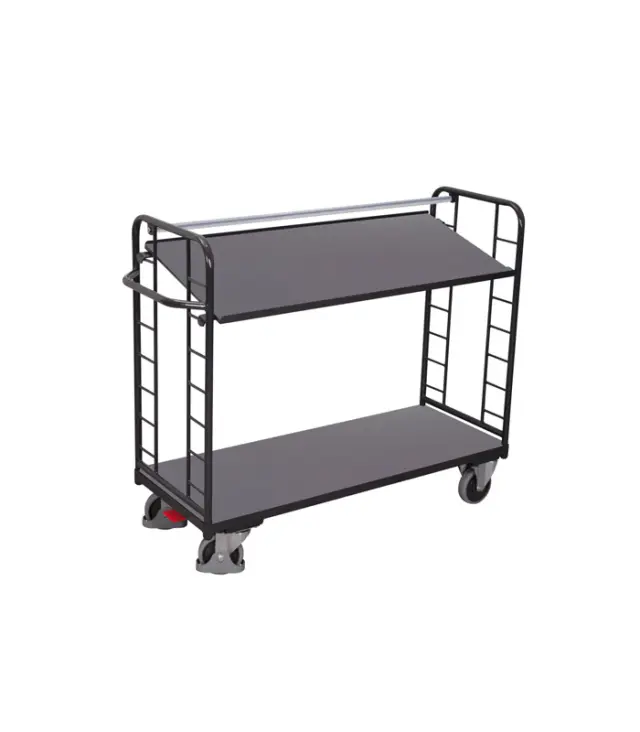 Variofit sw-540.200/AG Τρόλεϊ Μεταφοράς 2 Επιπέδων με Επικλινή Ράφια για Φορτίο Βάρους ως 250kg