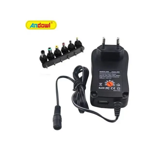 Andowl Q-CD16P Ρυθμιζόμενο Universal Τροφοδοτικό 3 έως 9V 45W με 6 βύσματα