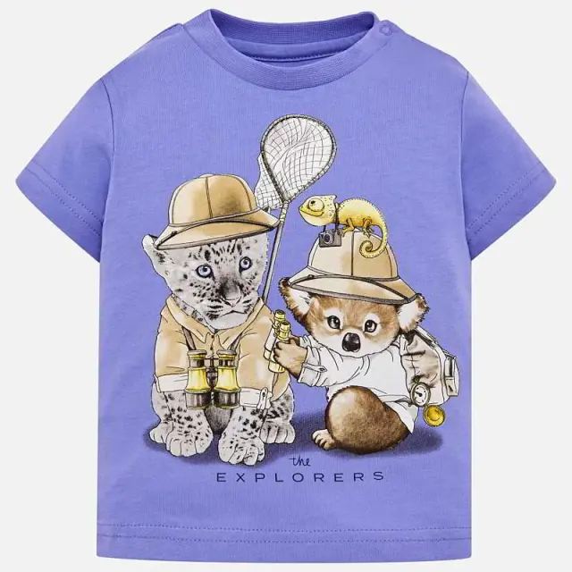 Baby 6 μηνών έως 4 ετών Μπλούζα κοντομάνικη "the explorer λεβάντα - 9M