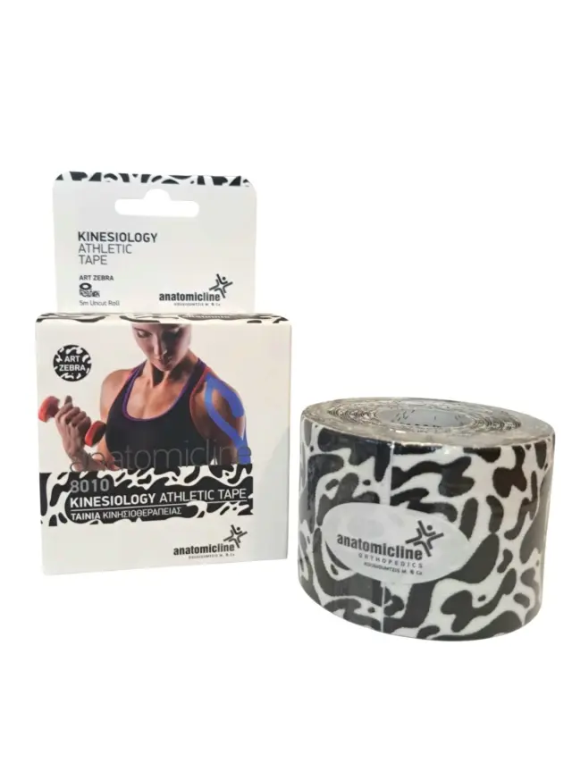 ANATOMIC LINE Kinesiology Athletic Tape Ταινία Κινησιοθεραπείας 5cm x 5m Art Zebra