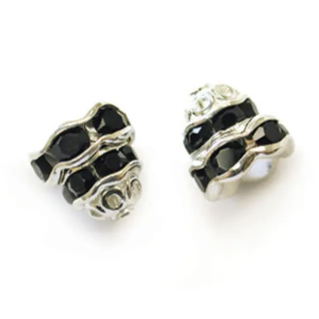 Rhinestone Fancy Cap Jet 7mm - 1τεμ