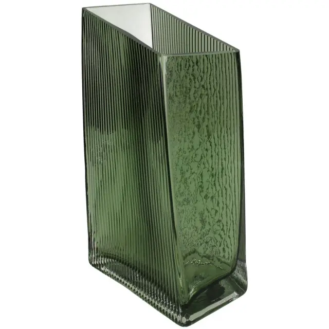 Βάζο Πράσινο Γυαλί 14x9x25cm 2