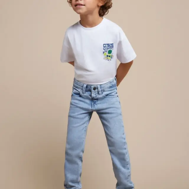 Mini 2 έως 10 ετών Παντελόνι τζιν slim fit Better Cotton τζιν ανοιχτό - 7Ε