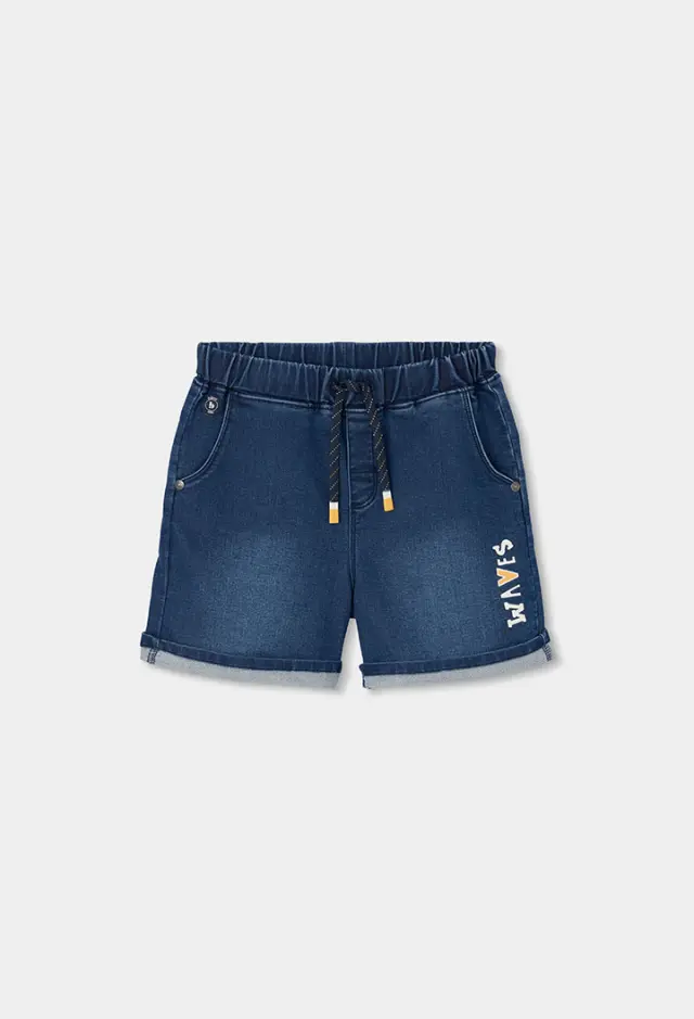 Boboli denim βερμούδα σορτς πλεκτό για αγόρι 503075-BLUE