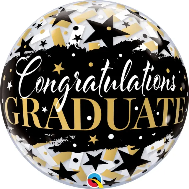 Bubble Μόνο Congrats 22 Graduate Black Stars / 56 εκ
