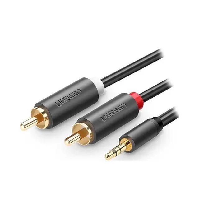 Ugreen Καλώδιο Ήχου 2x RCA to Jack 3.5mm 1,5m Black (10511)