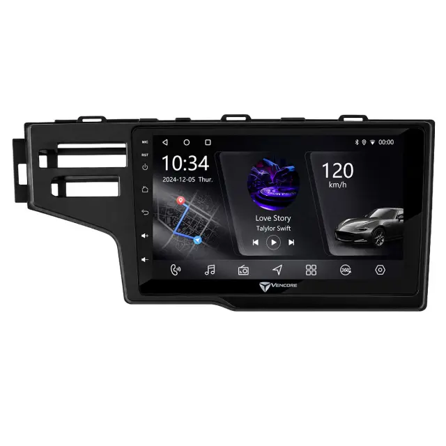 VenCore Οθόνη Multimedia Android 15 9" PX5S Octa-Core 2GB/32GB IPS με Πρόσοψη, CarPlay, Android Auto και Υποστήριξη Κάμερας 360° για Honda Jazz 2013-2020 – Μαύρη (3236-10005-0651B) 2