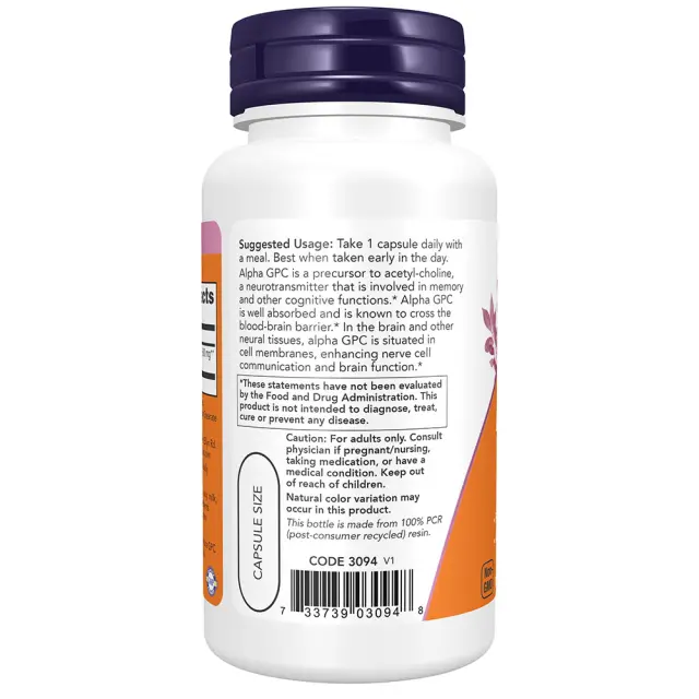 Now Foods Alpha GPC 600 mg 3