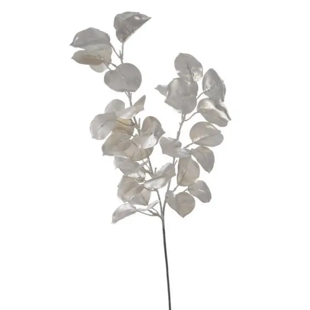 Κλαδί με φύλλα μεταλλικό, champagne, 72cm