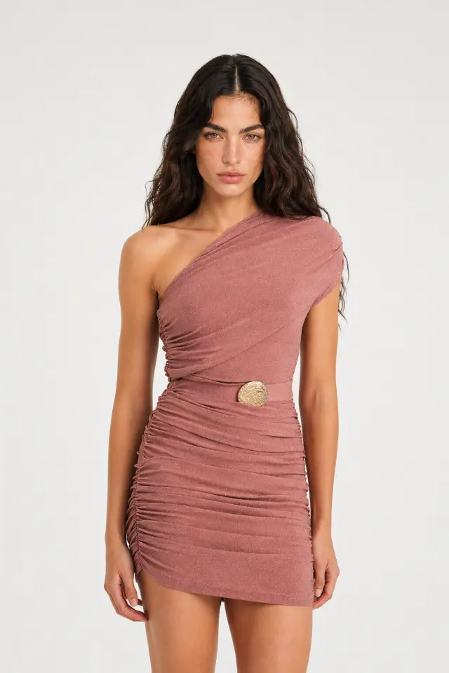 Mini One-Shoulder Φόρεμα με Draping SANDIA DRESS - XS