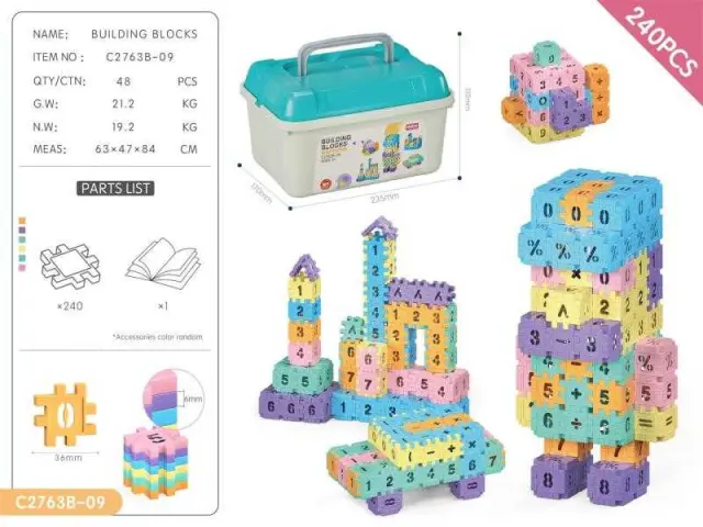 Εκπαιδευτικό παιχνίδι κατασκευών DIY με αριθμούς - 240pcs - C2763B-09DIY - 917504 2