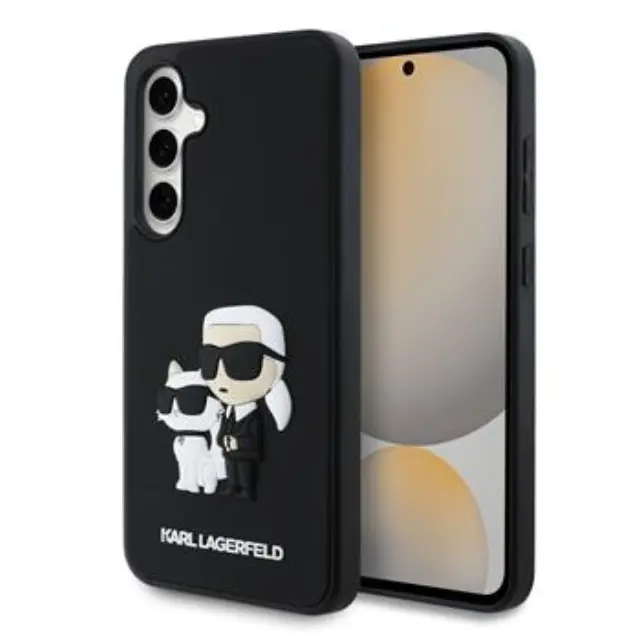 Karl Lagerfeld 3D Rubber Karl and Choupette Case for Samsung Galaxy S24 FE Black