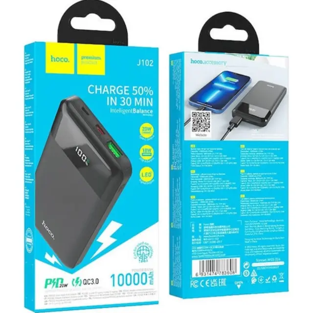 Powerbank Hoco 10000 mAh QC3.0 PD 3A 20W J102 Black