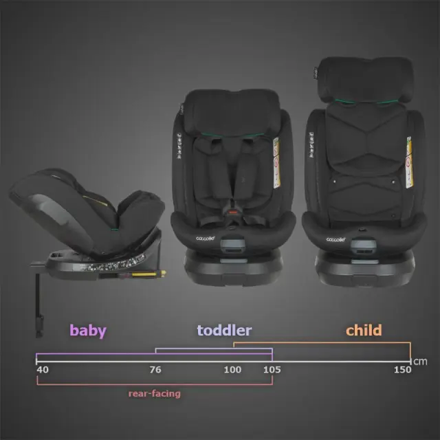 Coccolle Ario Κάθισμα Αυτοκινήτου i-Size 40-150cm ISOFIX Midnight Black 3