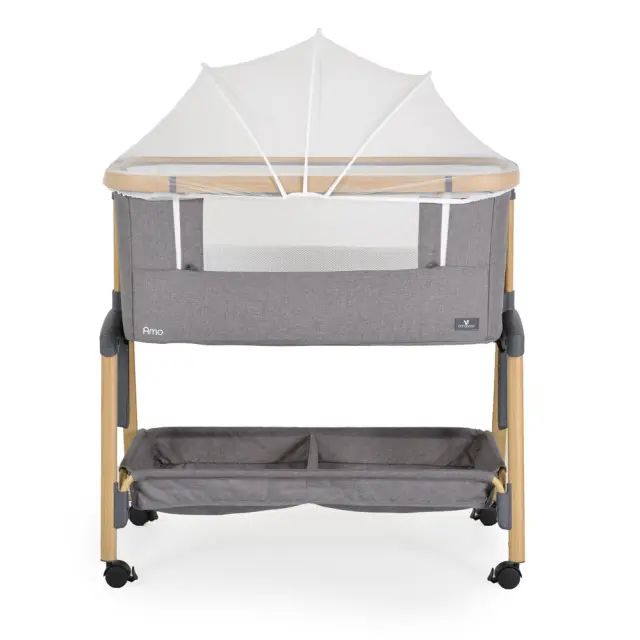 Cangaroo Amo Βρεφικό Λίκνο Συγκοίμησης Light Grey 2