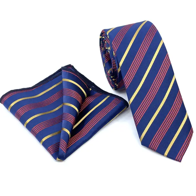 Μπλε Σχεδιαστική Γραβάτα Microfiber Σετ με Μαντήλι Σχέδιο 128 3