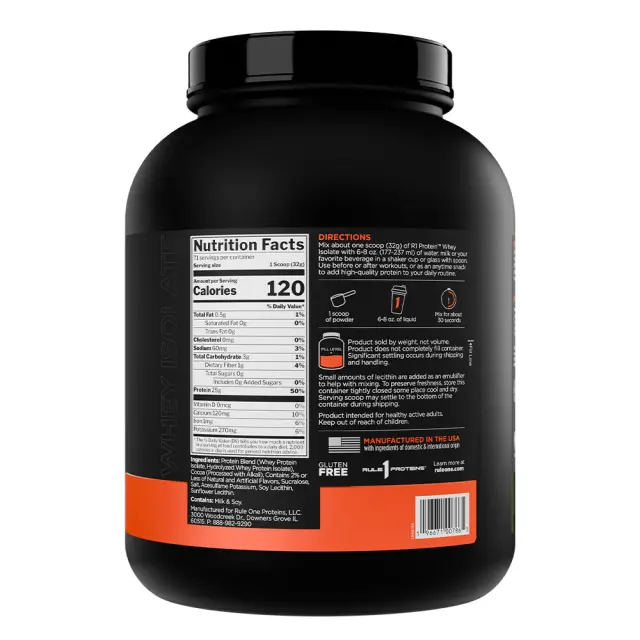Rule1 R1 Protein Whey Isolate Mint Chocolate Chip, 5 lbs 2