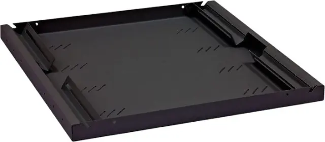 Triton shelf grid with perforation 1U/650mm, 19", load capacity 80kg, black