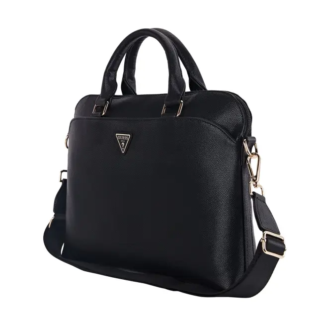 Guess PU Grained Triangle Logo Computer Bag 13/14/15" Black 2