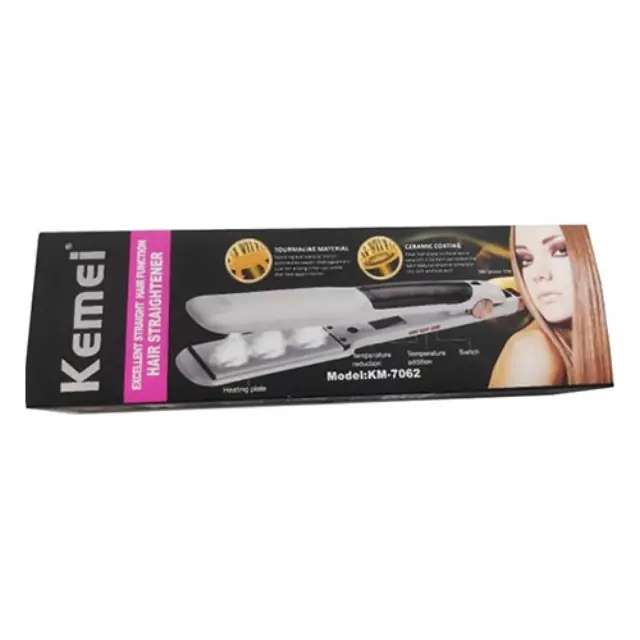 Kemei KM-7062 Πρέσα Μαλλιών με Ατμό και Κεραμικές Πλάκες 80W White 2