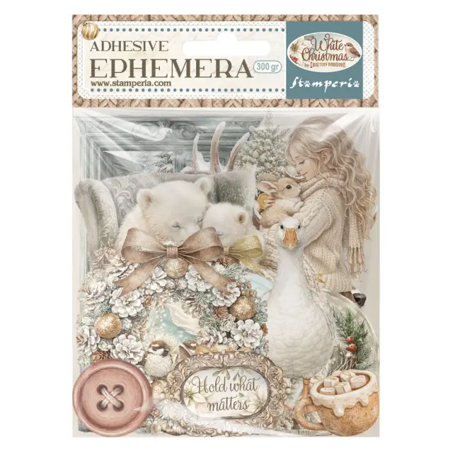 Αυτοκόλλητα Die Cuts-Ephemera Stamperia, White Christmas