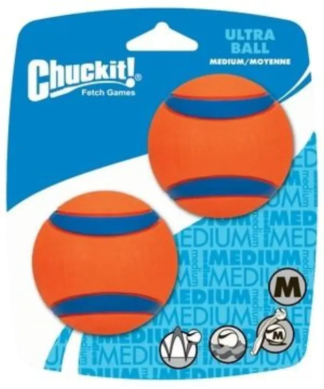 Chuckit - Ultra Ball M 6 cm 2 Pack - CHUC17001 - Pet Supplies