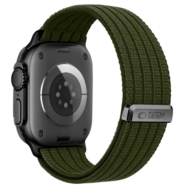 Tech-protect Nylon Sport Apple Watch 8 / 9 / 10 / 11 / 12 / Se / Ultra (44 / 45 / 46 / 49 Mm) Military Green 2