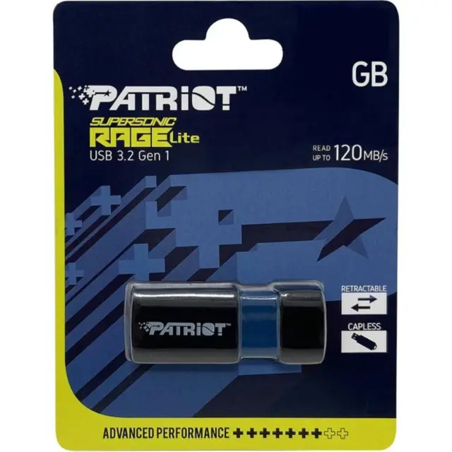 Patriot Supersonic Rage Lite 512 GB Black/Blue USB-A 3.2 Gen 1 (PEF512GRLB32U) (PATRPEF512GRLB32U)