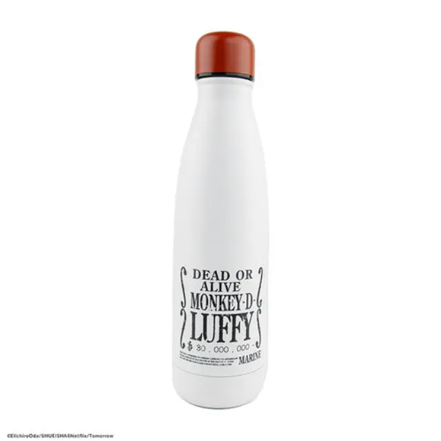 CINEREPLICAS Wanted Poster Luffy (Live Action) Metallic Bottle 500 ml 2