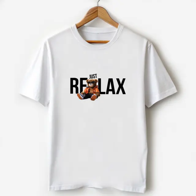 T-shirt Noshame® Λευκό με τύπωμα teddy Relax - 112381 - XXL 3