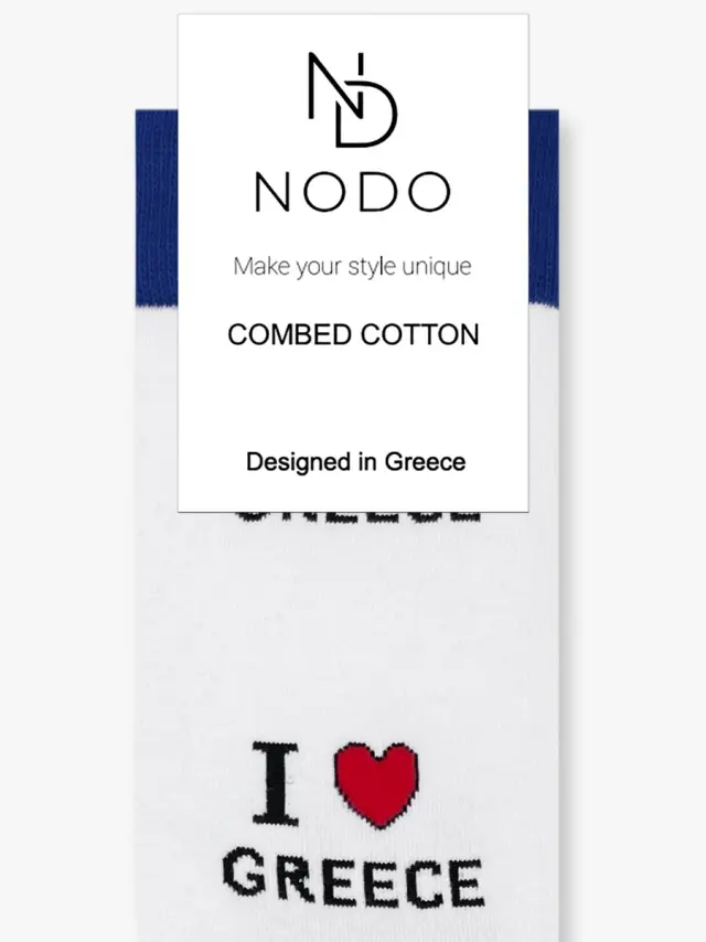 Βαμβακερή Κάλτσα με Σχέδια I Love Greece NODO 3