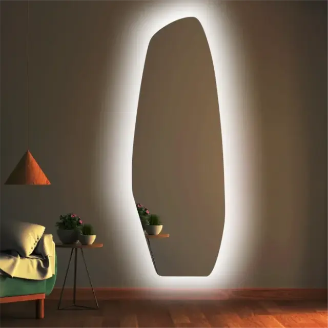 Stewehome Καθρέφτης Τοίχου LED για Μπάνιο Σαλόνι & Είσοδο 140x45x45 cm