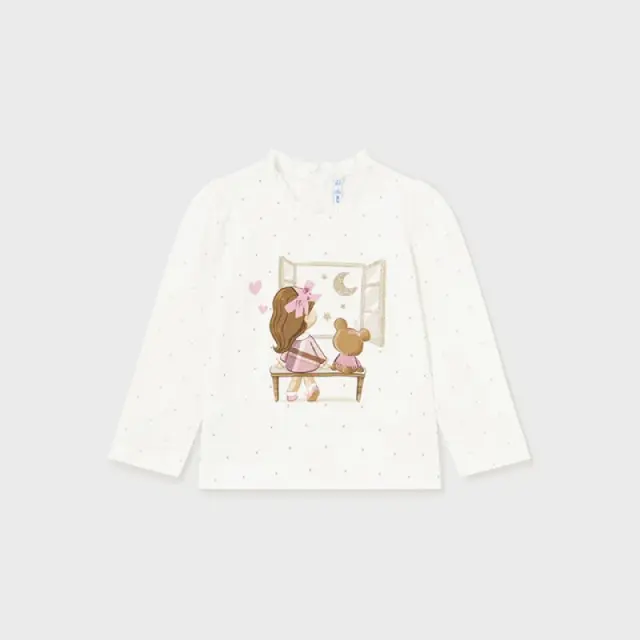Baby 6 μηνών έως 4 ετών Μπλούζα σταμπωτή Better Cotton εκρού-ροζέ - 12M