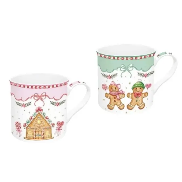 Easy Life Sweet Christmas Σετ 2 Τεμαχίων Κούπα Πορσελάνη 300ml