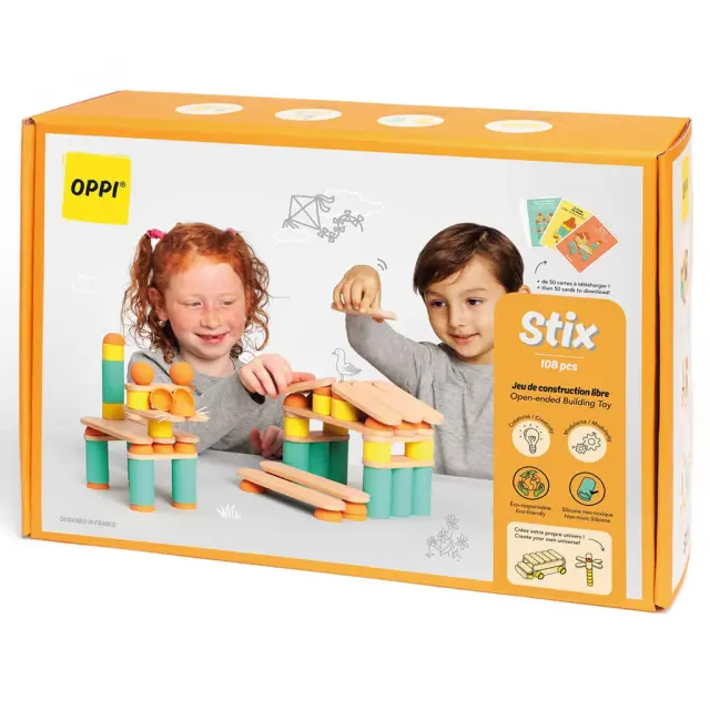 Παιχνίδι Κατασκευών OPPI STIX 108 τεμ. – STEM Εκπαιδευτικό Παιχνίδι Δημιουργικότητας