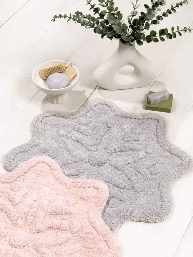 Πατάκι Μπάνιου Lily - Light Gray Γκρι Πατάκι 55x55
