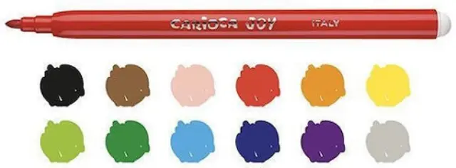 Carioca Joy Πλενόμενοι Μαρκαδόροι Ζωγραφικής Λεπτοί 12τμχ 40614 2